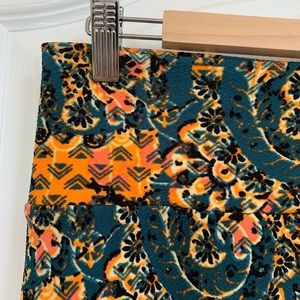 NWOT LuLaRoe Cassie Skirt: M Teal and Orange